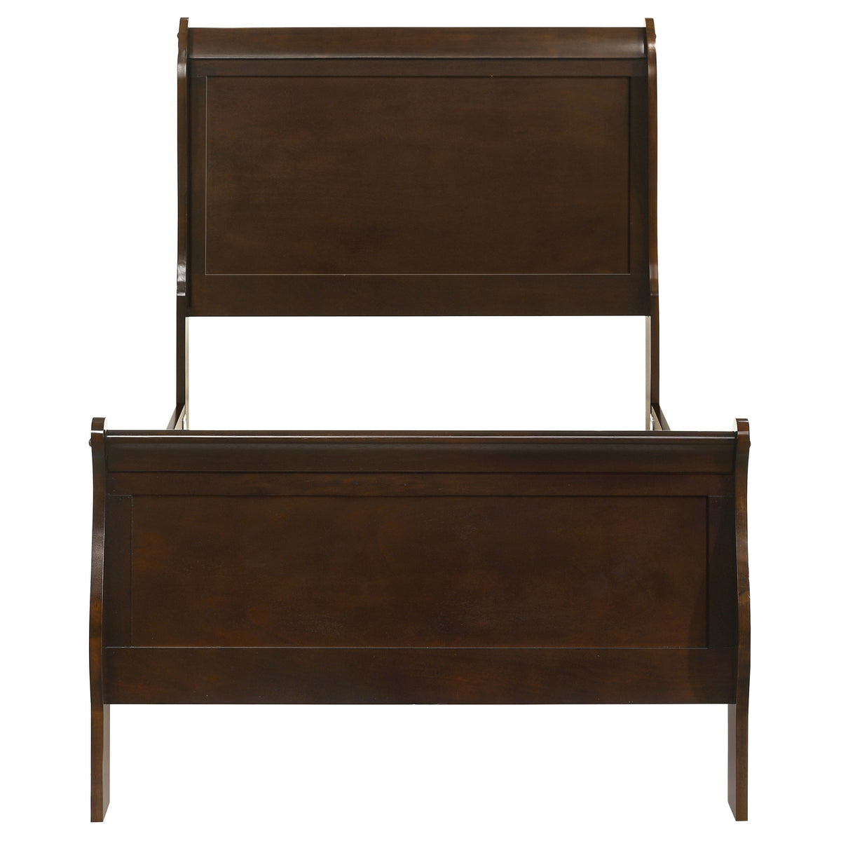 Louis Philippe Sleigh Bed & Bedroom Sets - Traditional Cappuccino with Nickel Bail Handles, Twin to Eastern King – view 19