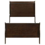 Louis Philippe Sleigh Bed & Bedroom Sets - Traditional Cappuccino with Nickel Bail Handles, Twin to Eastern King – view 19
