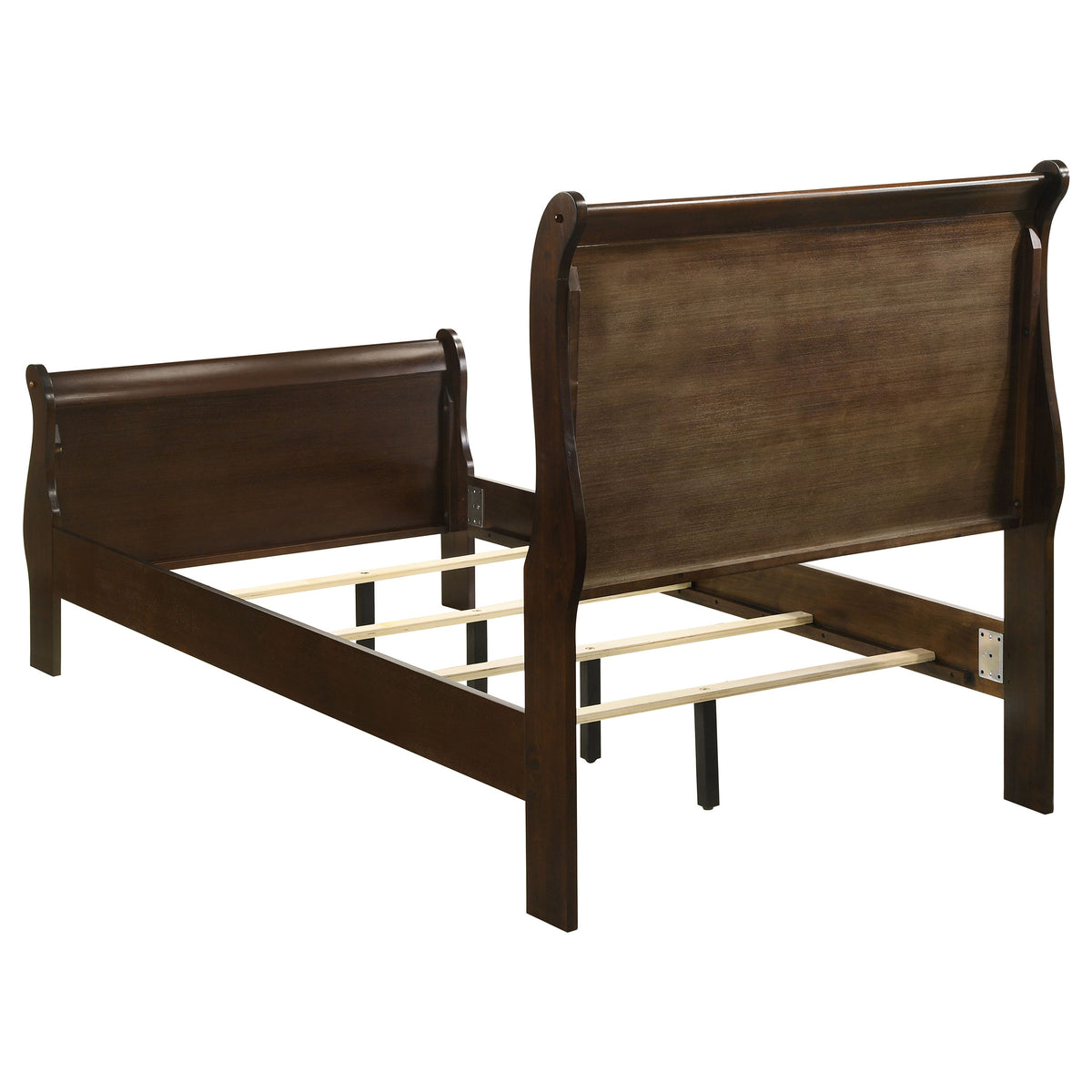 Louis Philippe Sleigh Bed & Bedroom Sets - Traditional Cappuccino with Nickel Bail Handles, Twin to Eastern King – view 20