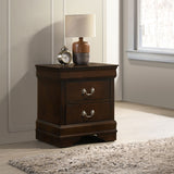 Louis Philippe Sleigh Bed & Bedroom Sets - Traditional Cappuccino with Nickel Bail Handles, Twin to Eastern King - lifestyle