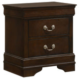 Louis Philippe Sleigh Bed & Bedroom Sets - 2-Drawer Nightstand