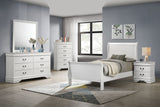 Louis Philippe Sleigh Panel Bed & Bedroom Sets - 5pcs- Twin Bed + Nightstand + Dresser + Mirror + Chest