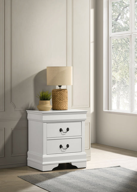 Louis Philippe Sleigh Panel Bed & Bedroom Sets - Classic Curved Design in White, Twin to Eastern King - lifestyle