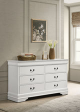 Louis Philippe Sleigh Panel Bed & Bedroom Sets - Classic Curved Design in White, Twin to Eastern King - lifestyle