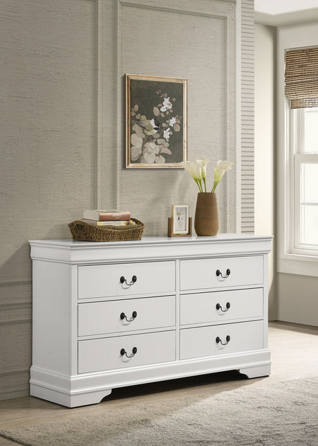 Louis Philippe Sleigh Panel Bed & Bedroom Sets - Classic Curved Design in White, Twin to Eastern King - lifestyle