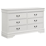 Louis Philippe Sleigh Panel Bed & Bedroom Sets - 6-Drawer Dresser