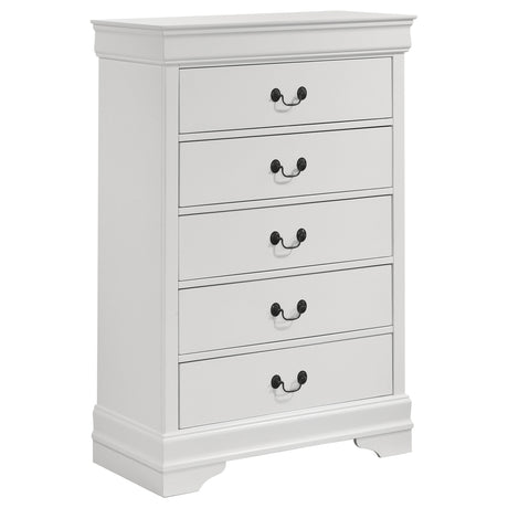 Louis Philippe Sleigh Panel Bed & Bedroom Sets - 5-Drawer Chest