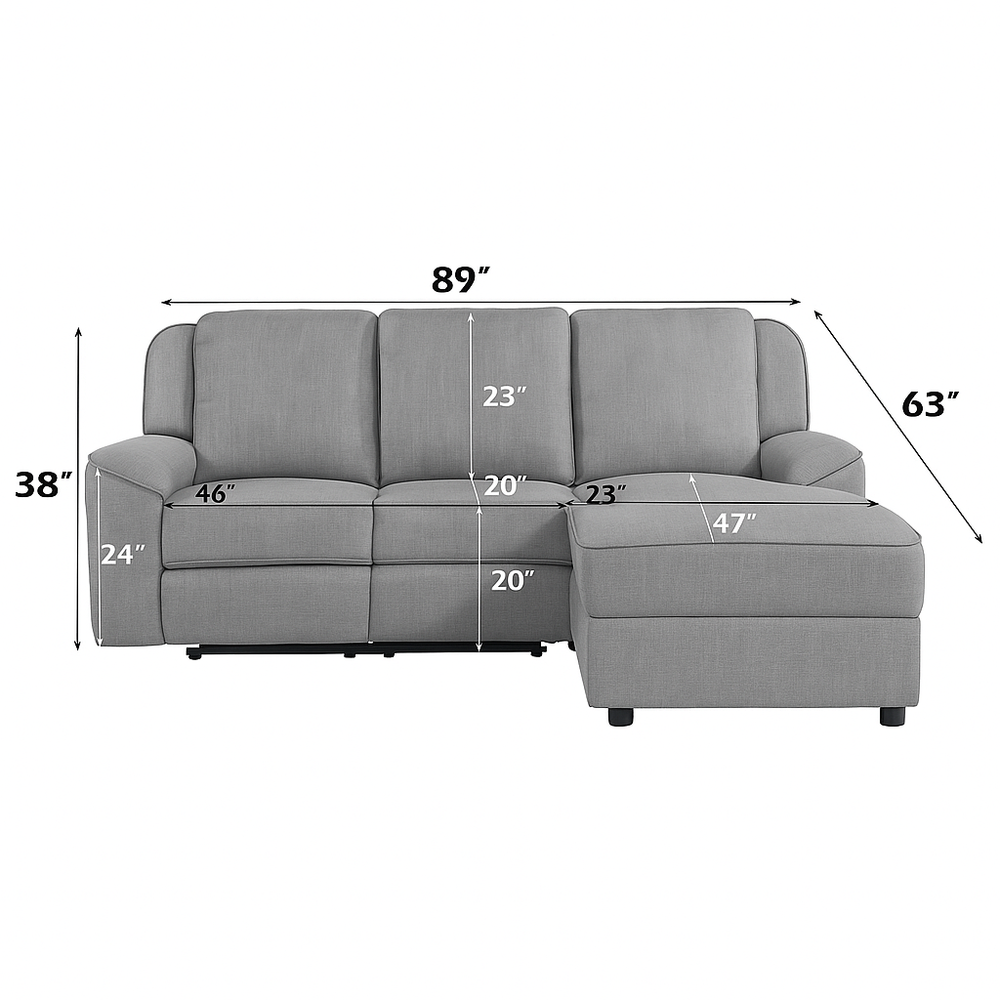 Destiny Motion Sectional Sofa dimensions