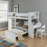 Ragna Twin Loft Bed with Desk & Wardrobe