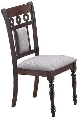 Lakewood 7 Piece Traditional Cherry Dining Set with Pedestal Table and 6 Padded Chairs