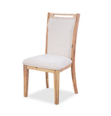 Harper 7 Piece Dining Room Set - Contemporary Wood Table and 6 Beige Upholstered Chairs