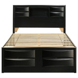 Briana Bookcase Storage Bed & Bedroom Sets - 8 Drawers & Drop-Down Rail Storage in Black, Queen to California King – view 16