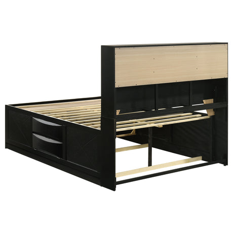 Briana Bookcase Storage Bed & Bedroom Sets - 8 Drawers & Drop-Down Rail Storage in Black, Queen to California King – view 17