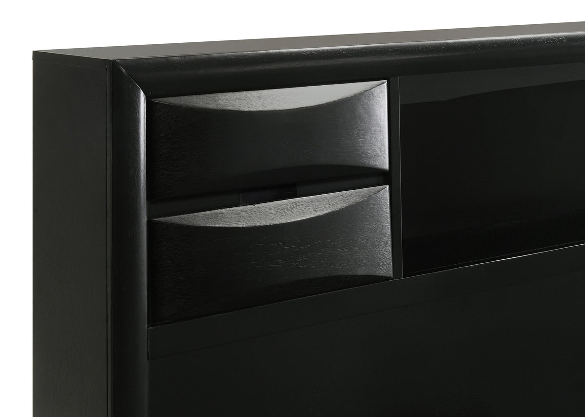 Briana Bookcase Storage Bed & Bedroom Sets - 8 Drawers & Drop-Down Rail Storage in Black, Queen to California King – view 20
