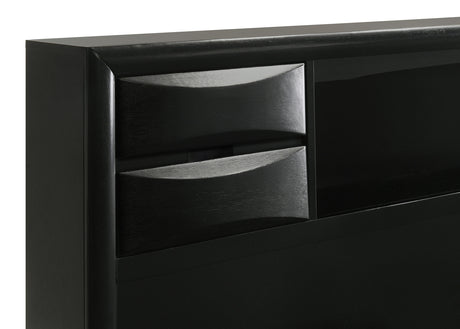 Briana Bookcase Storage Bed & Bedroom Sets - 8 Drawers & Drop-Down Rail Storage in Black, Queen to California King – view 20