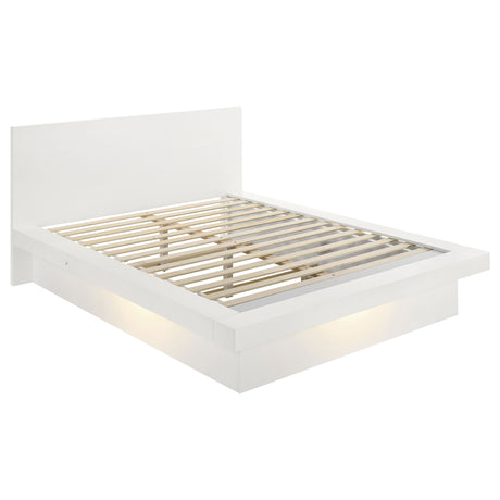 Jessica LED Platform Bed & Bedroom Sets - Contemporary Snow White with Silver-Tone Bar Pulls – view 16