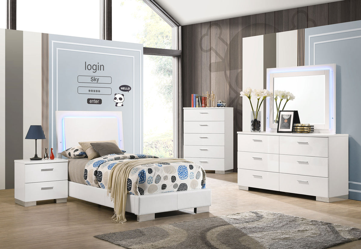 Felicity LED Panel Bed & Bedroom Sets - Twin