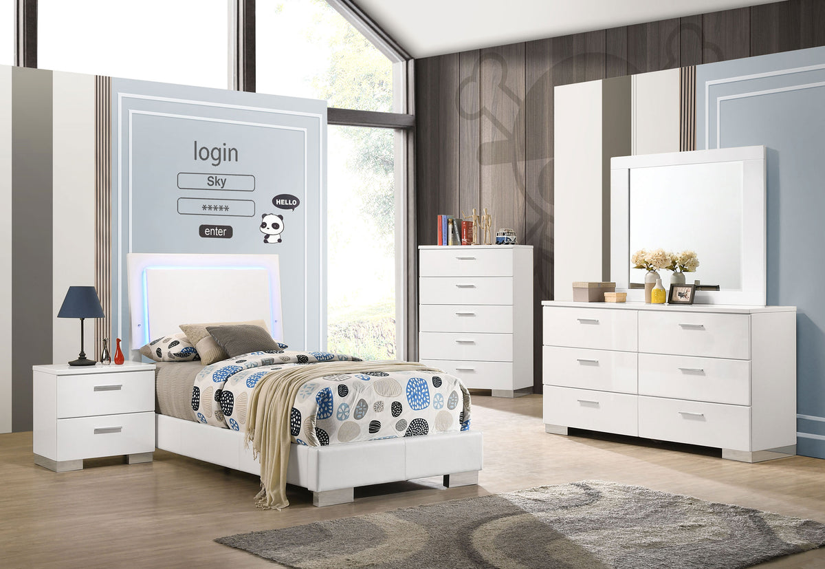 Felicity LED Panel Bed & Bedroom Sets - Twin