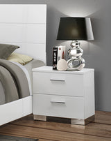 Felicity Bedroom Storage - Dresser, LED Mirror, Chest, Nightstand & Lighted Vanity in White High Gloss - lifestyle