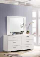 Felicity Bedroom Storage - Dresser, LED Mirror, Chest, Nightstand & Lighted Vanity in White High Gloss – view 2