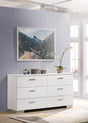 Felicity Bedroom Storage - Dresser, LED Mirror, Chest, Nightstand & Lighted Vanity in White High Gloss – view 1