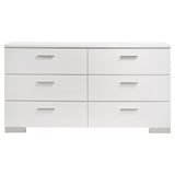 Felicity Bedroom Storage - Dresser, LED Mirror, Chest, Nightstand & Lighted Vanity in White High Gloss – view 15