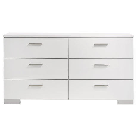 Felicity Bedroom Storage - Dresser, LED Mirror, Chest, Nightstand & Lighted Vanity in White High Gloss – view 15
