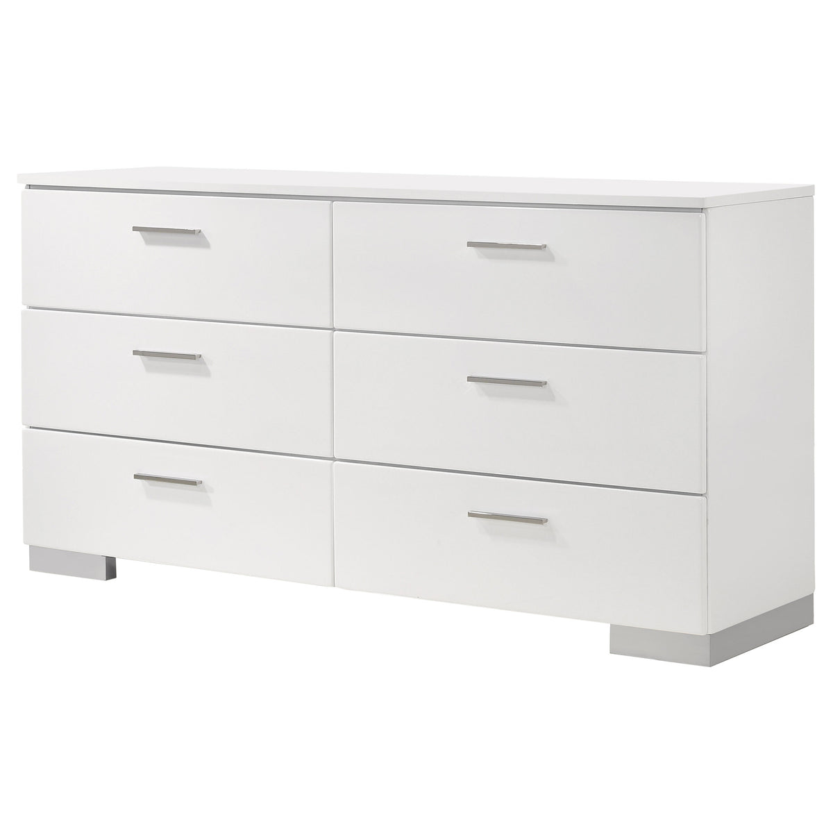 Felicity Bedroom Storage - Dresser, LED Mirror, Chest, Nightstand & Lighted Vanity in White High Gloss – view 16