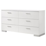Felicity Bedroom Storage - Dresser, LED Mirror, Chest, Nightstand & Lighted Vanity in White High Gloss – view 16