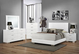 Felicity Bedroom Storage - Dresser, LED Mirror, Chest, Nightstand & Lighted Vanity in White High Gloss