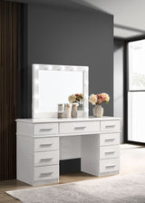 Felicity Bedroom Storage - Dresser, LED Mirror, Chest, Nightstand & Lighted Vanity in White High Gloss - lifestyle