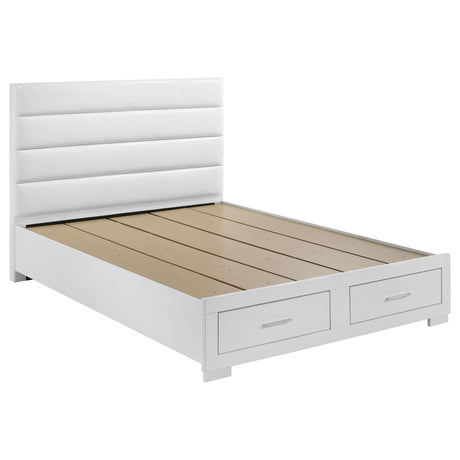 Felicity Storage Platform Bed & Bedroom Sets - 2-Drawer Channel-Tufted Bed in White High Gloss – view 20