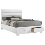 Felicity Storage Platform Bed & Bedroom Sets - 2-Drawer Channel-Tufted Bed in White High Gloss – view 11