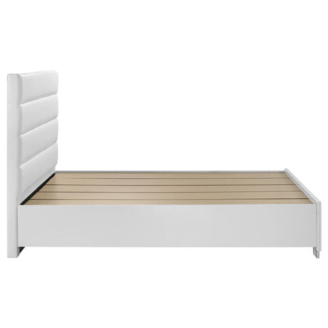 Felicity Storage Platform Bed & Bedroom Sets - 2-Drawer Channel-Tufted Bed in White High Gloss – view 14