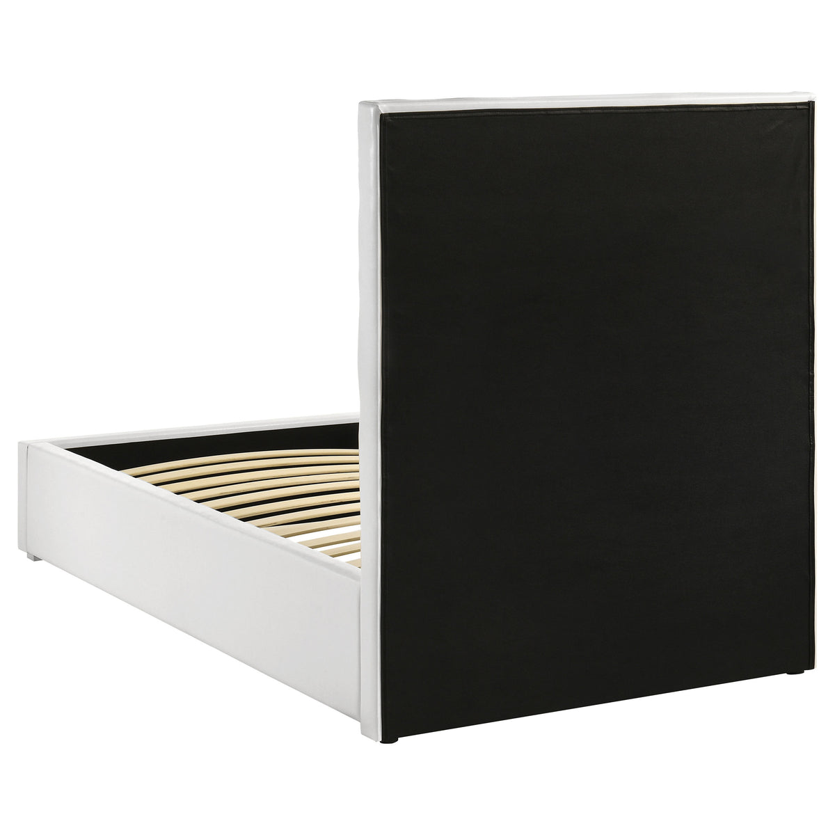 Felicity Channel-Tufted Platform Bed & Bedroom Sets - White Faux Leather with High-Gloss Case Pieces