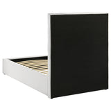Felicity Channel-Tufted Platform Bed & Bedroom Sets - White Faux Leather with High-Gloss Case Pieces