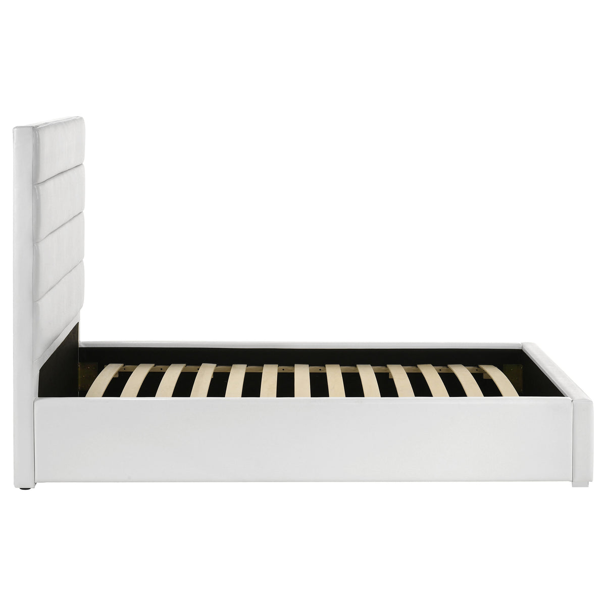 Felicity Channel-Tufted Platform Bed & Bedroom Sets - White Faux Leather with High-Gloss Case Pieces