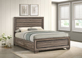 Kauffman Panel or Storage Bed & Bedroom Sets - Transitional Washed Taupe with Black Recessed Grooves - lifestyle