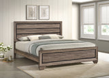 Kauffman Panel or Storage Bed & Bedroom Sets - Transitional Washed Taupe with Black Recessed Grooves - lifestyle