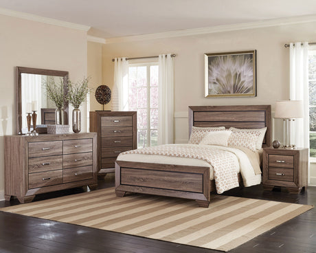 Kauffman Panel or Storage Bed & Bedroom Sets - 5pcs- Queen Panel Bed + Nightstand + Dresser + Mirror + Chest