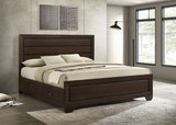 Kauffman Panel or Storage Bed & Bedroom Sets - Dark Cocoa with Black Recessed Grooves, Queen to California King - lifestyle
