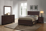 Kauffman Panel or Storage Bed & Bedroom Sets - 4pcs- Queen Storage Bed + Nightstand + Dresser + Mirror