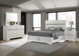 Miranda Upholstered Panel Bed & Bedroom Sets - 4pcs- Full Bed + Nightstand + Dresser + Mirror