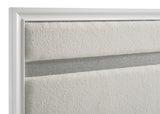 Miranda Upholstered Panel Bed & Bedroom Sets - Glam White with Glitter Stripe Headboard, Twin to California King – view 19