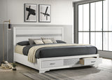 Miranda Storage Bed & Bedroom Sets - Glam White with Glitter Accents & Footboard Drawers, Twin to California King - lifestyle