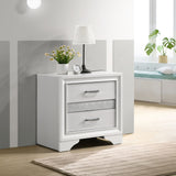 Miranda Storage Bed & Bedroom Sets - Glam White with Glitter Accents & Footboard Drawers, Twin to California King - lifestyle