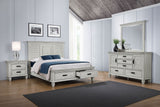 Franco Panel or Storage Bed & Bedroom Sets - 4pcs- Queen Storage Bed + Nightstand + Dresser + Mirror