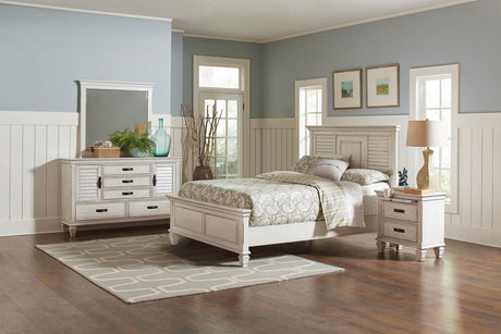 Franco Panel or Storage Bed & Bedroom Sets - 4pcs- Eastern King Panel Bed + Nightstand + Dresser + Mirror