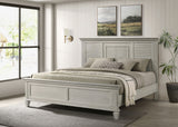 Franco Panel or Storage Bed & Bedroom Sets - Wire-Brushed Distressed White Farmhouse Collection - lifestyle