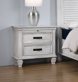 Franco Panel or Storage Bed & Bedroom Sets - Wire-Brushed Distressed White Farmhouse Collection - lifestyle